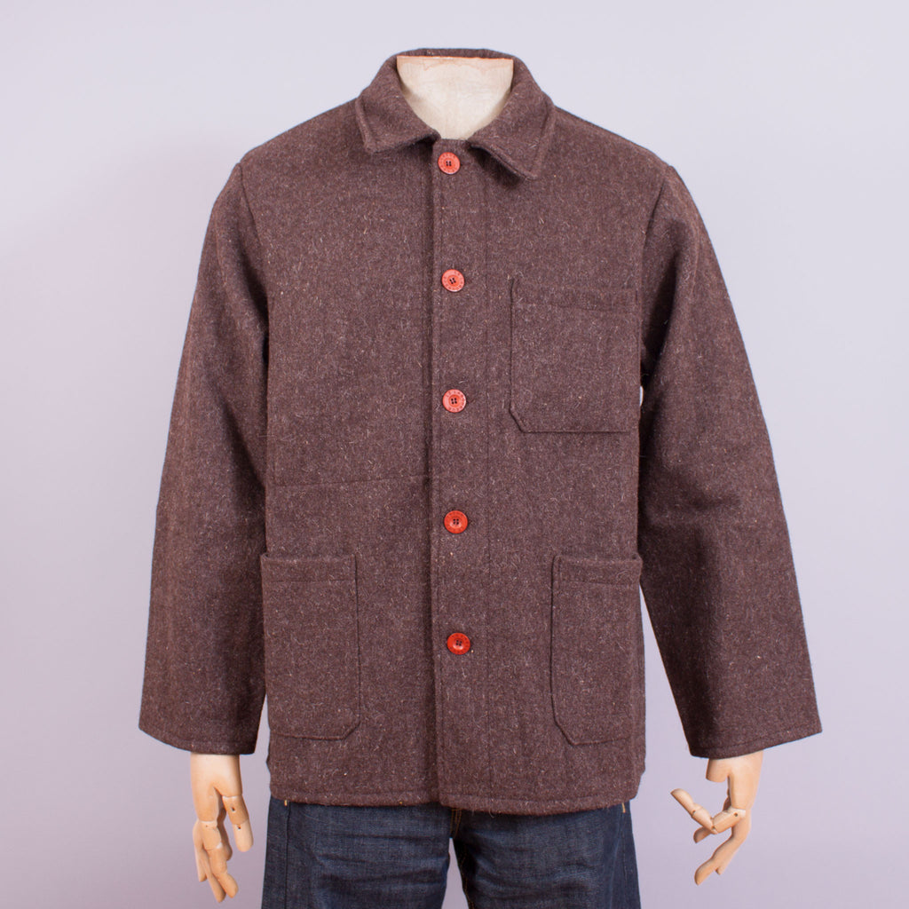 Le Laboureur Work Jacket - Brown Wool - J. Cosmo Menswear