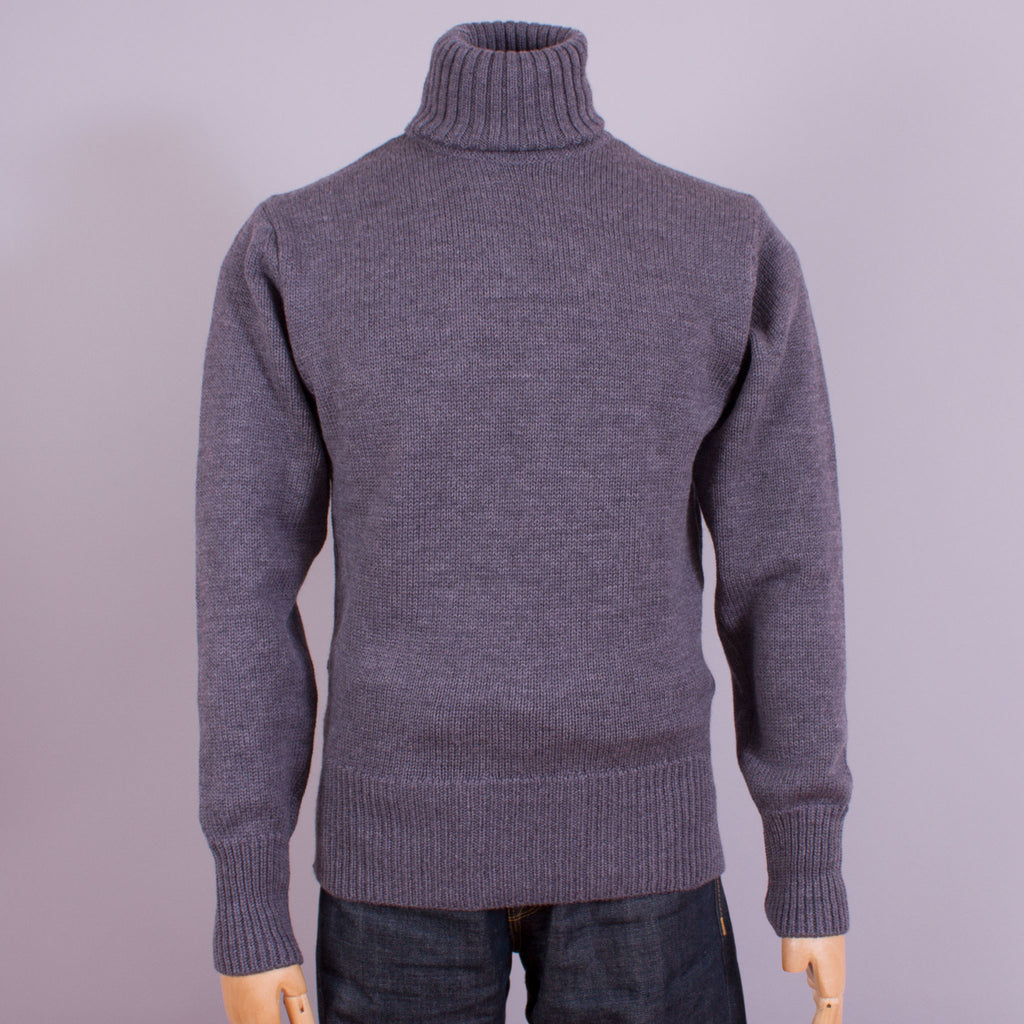 Turtleneck Jumper - Grey Wool - J. Cosmo Menswear