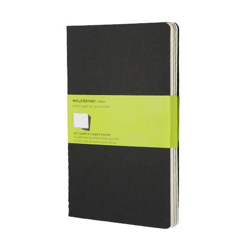 Cahier Journals Plain Large Black Set of 3 - J. Cosmo Menswear