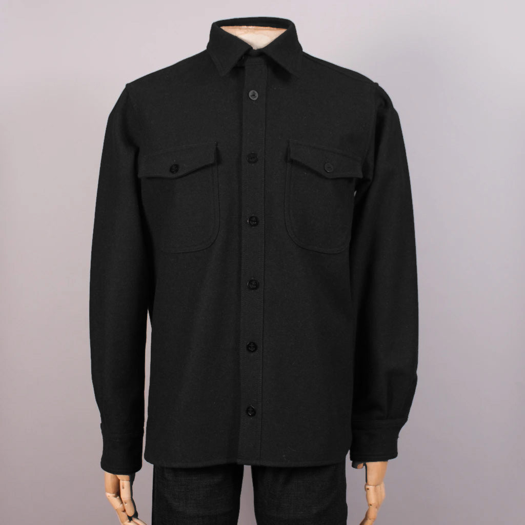 Black Wool CPO Shirt