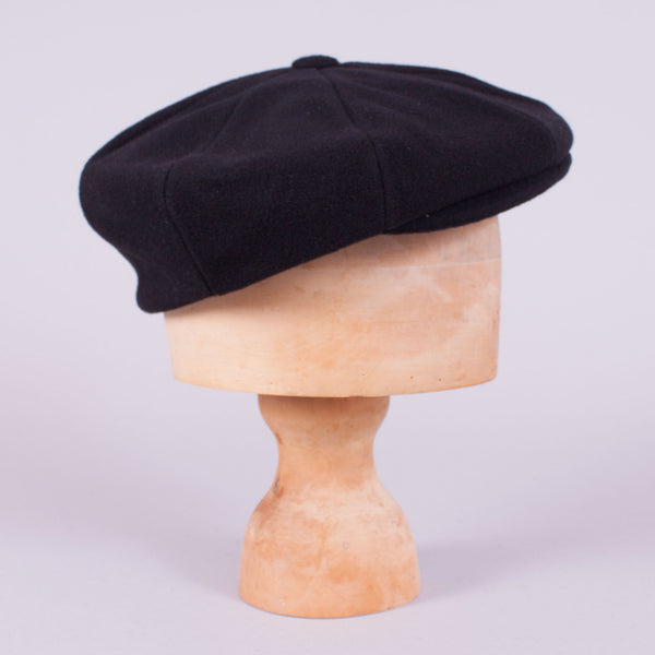 Newsboy Cap - Black Wool - J. Cosmo Menswear