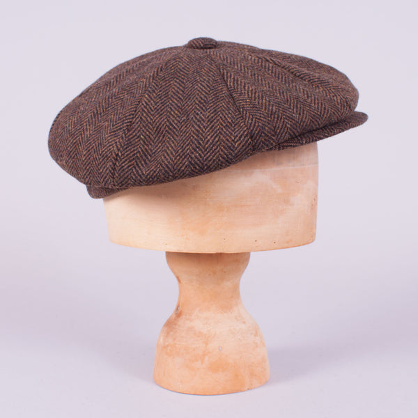 Newsboy Cap - Brown Herringbone - J. Cosmo Menswear