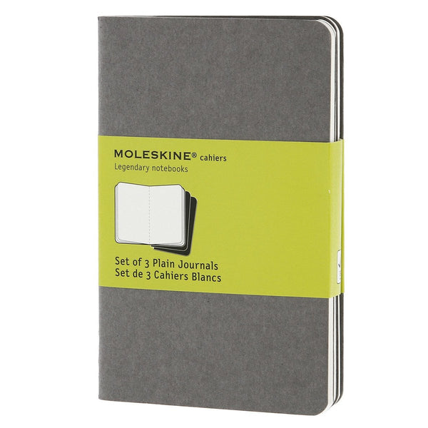 Grey Pocket Cahier Moleskine Journals Set of 3 - J. Cosmo Menswear