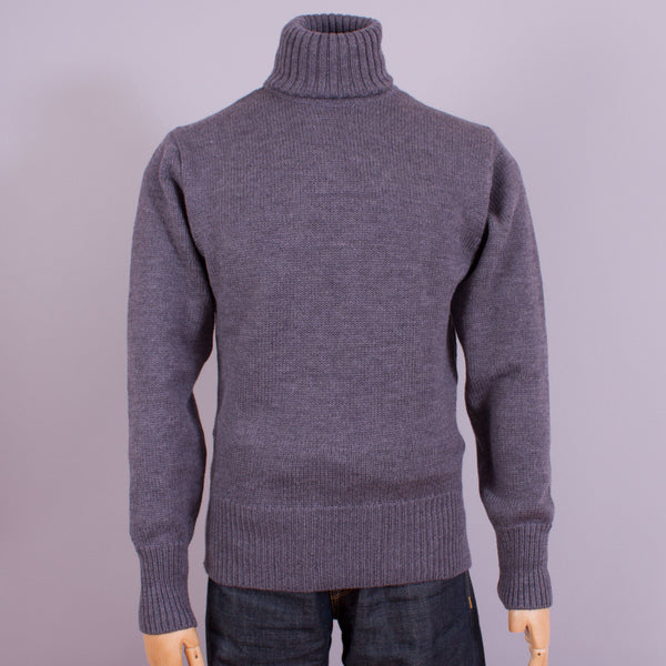 Turtleneck Jumper - Grey Wool - J. Cosmo Menswear