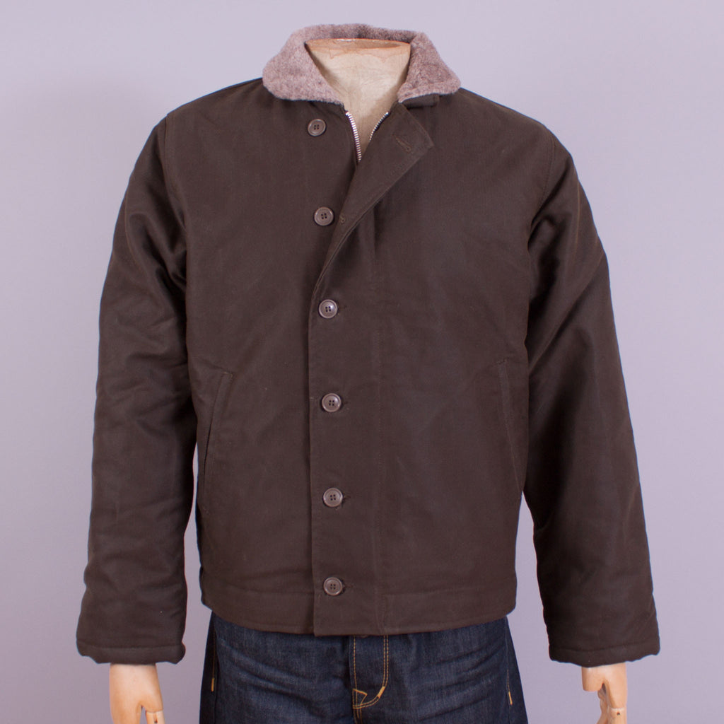 USN N-1 Deck Jacket - Waxed Olive - J. Cosmo Menswear