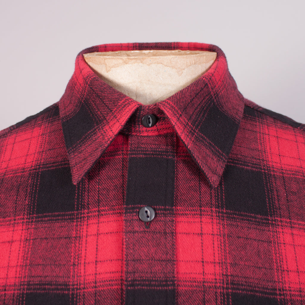 Red/Black Flannel Work Shirt - J. Cosmo Menswear