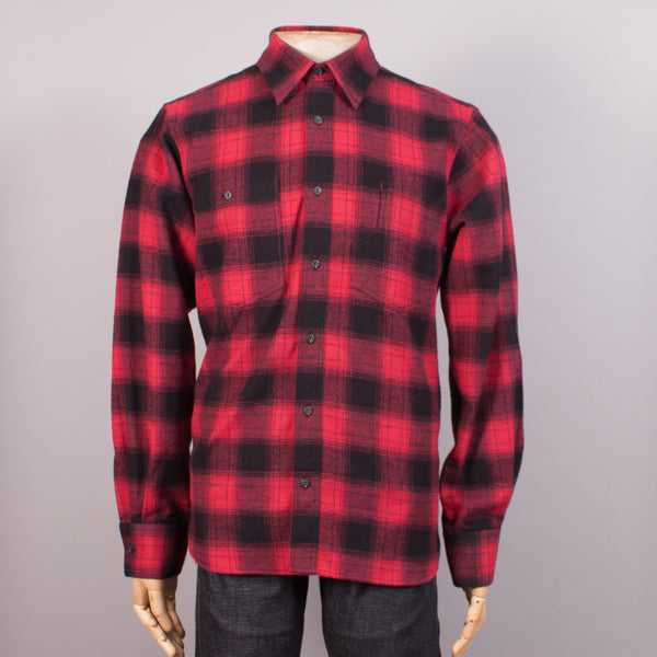 Red/Black Flannel Work Shirt - J. Cosmo Menswear